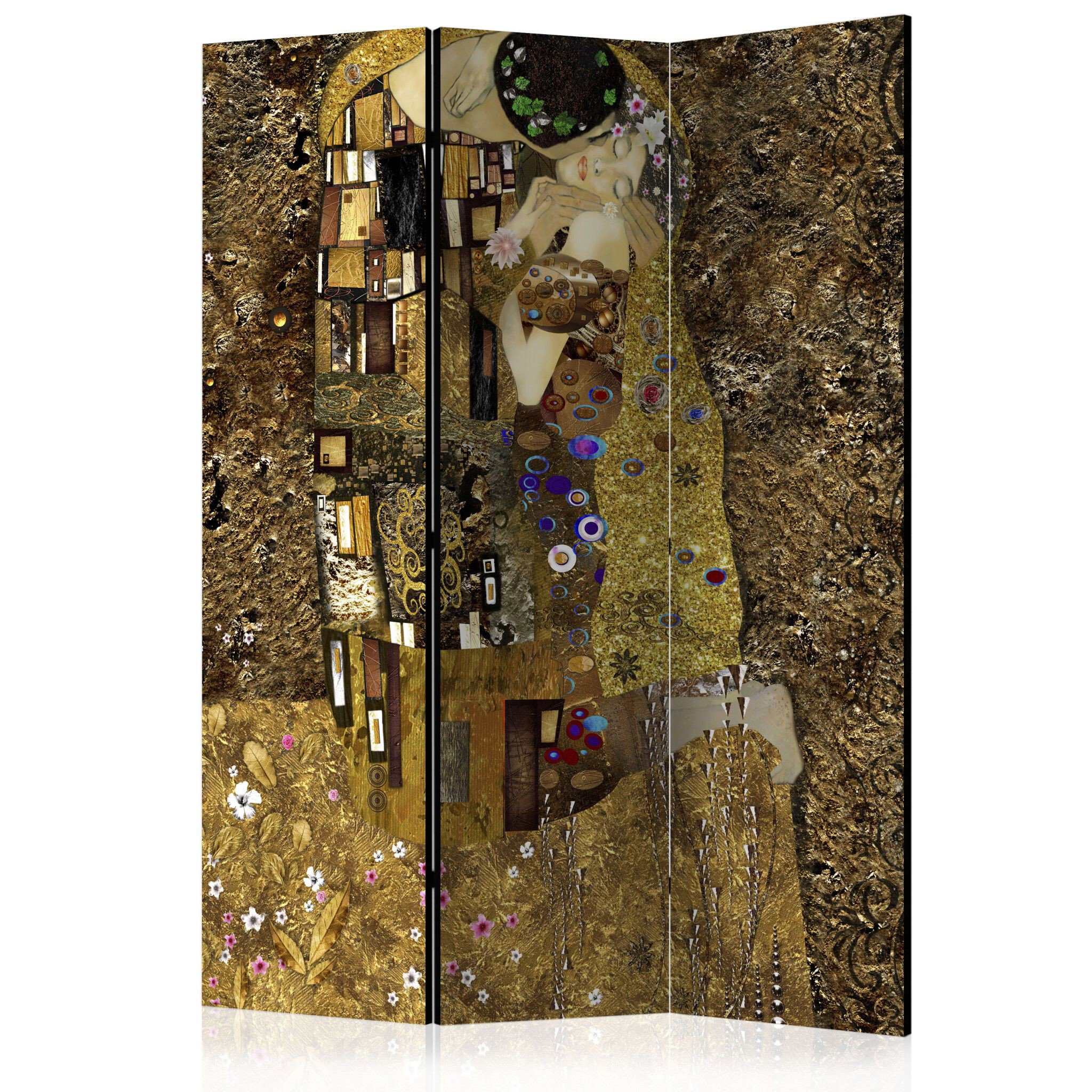3-delad ljuddämpande rumsavdelare – Golden Kiss (135x172cm)