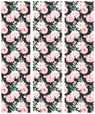 3-delad ljuddämpande rumsavdelare – Peonies Pin – produktbild från leverantören