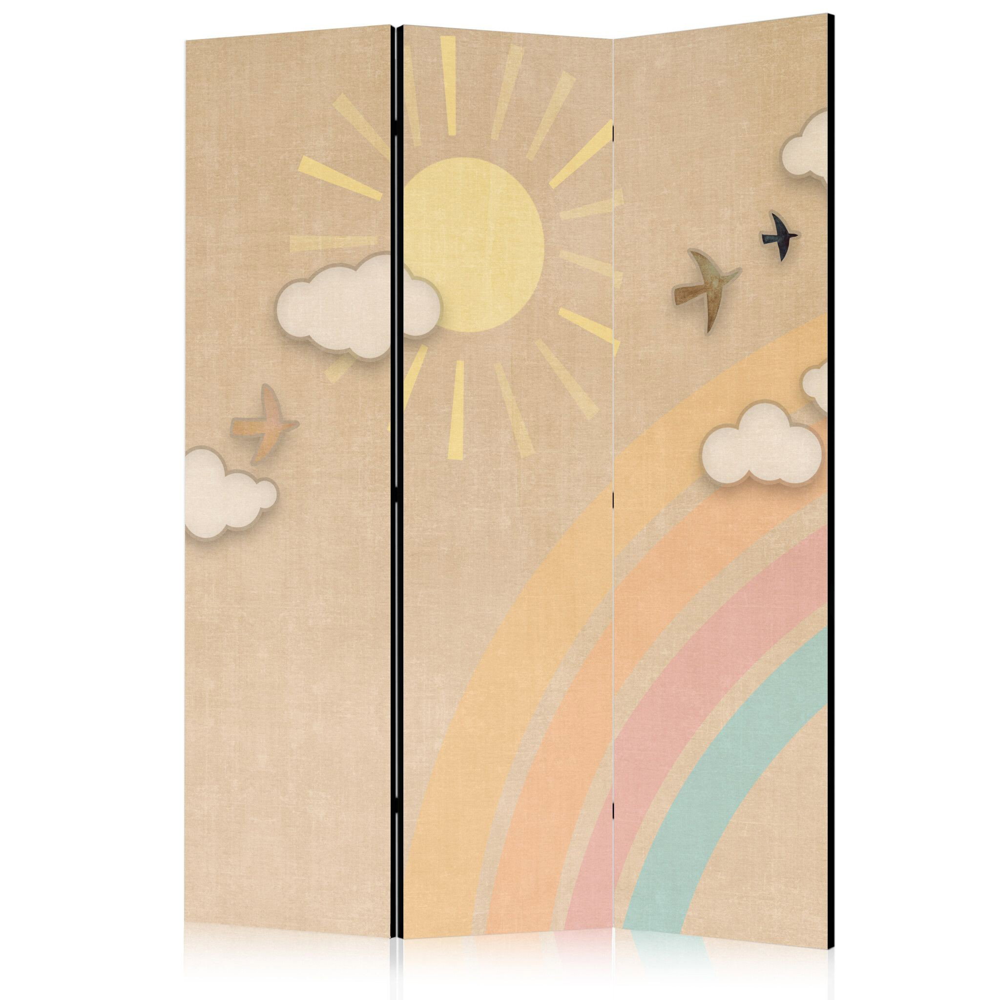 3-delad ljuddämpande rumsavdelare – Holiday Sky (135x172cm)
