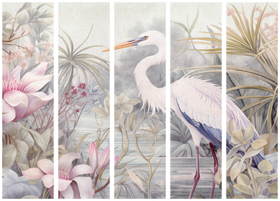 5-delad ljuddämpande rumsavdelare – Heron wading – produktbild från leverantören