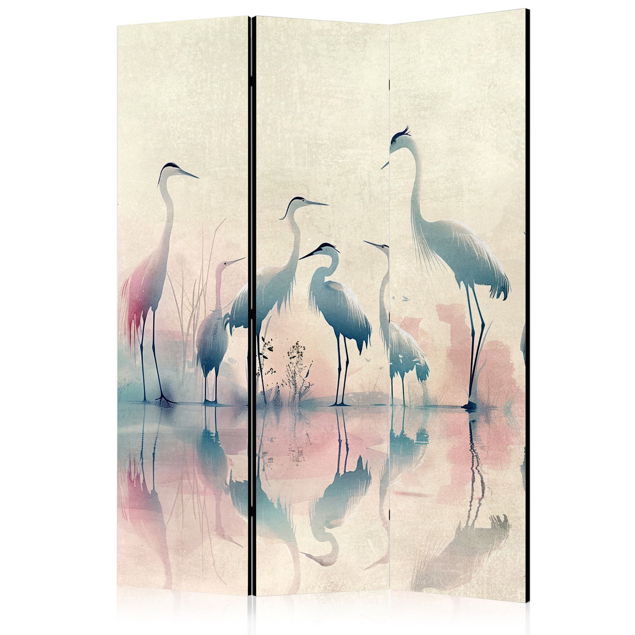 3-delad ljuddämpande rumsavdelare – Birds By (135x172cm)
