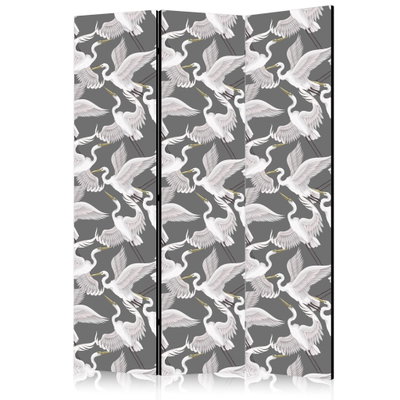 3-delad ljuddämpande rumsavdelare – Pastel Bird – produktbild