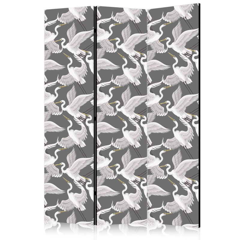 3-delad ljuddämpande rumsavdelare – Pastel Bird – produktbild