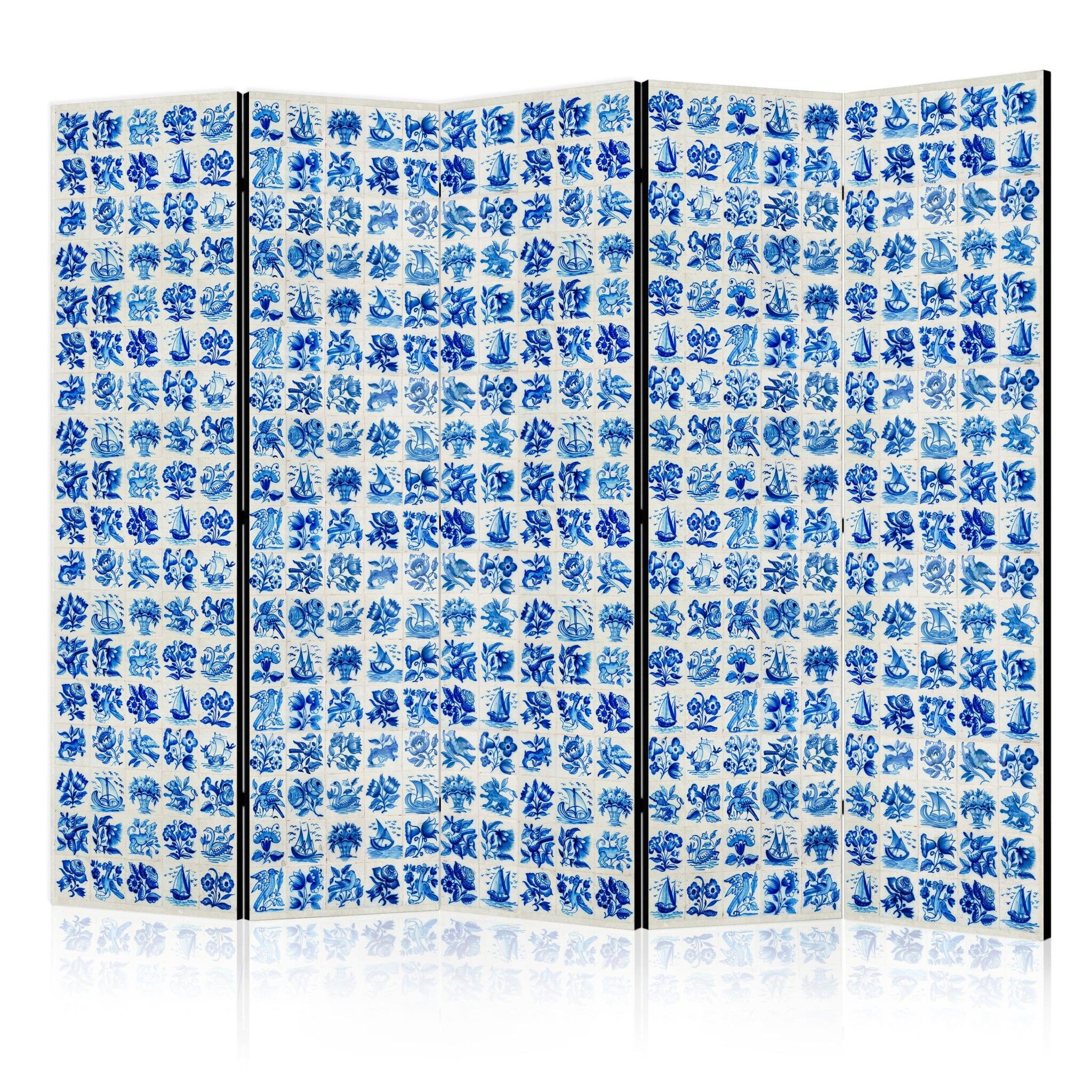 5-delad ljuddämpande rumsavdelare – Ceramic tiles (225x172cm)