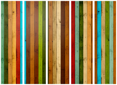 5-delad ljuddämpande rumsavdelare – Wooden rainbow – produktbild från leverantören
