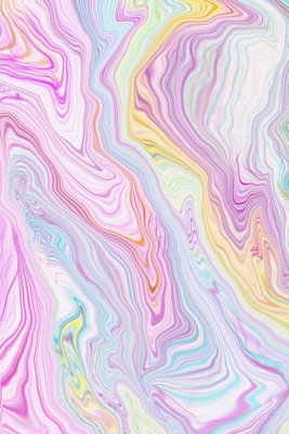 Colorful dream abstract – motivvy. Tunna, böljande linjer i rosa, blått, lila, vitt och gult bildar ett tätt abstrakt mönster.