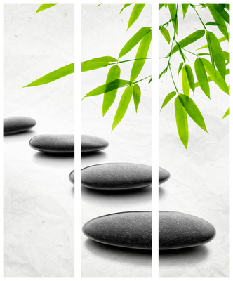 3-delad ljuddämpande rumsavdelare – Zen Stones – produktbild från leverantören
