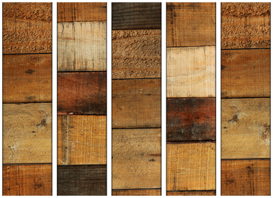 5-delad ljuddämpande rumsavdelare – Wooden – produktbild från leverantören