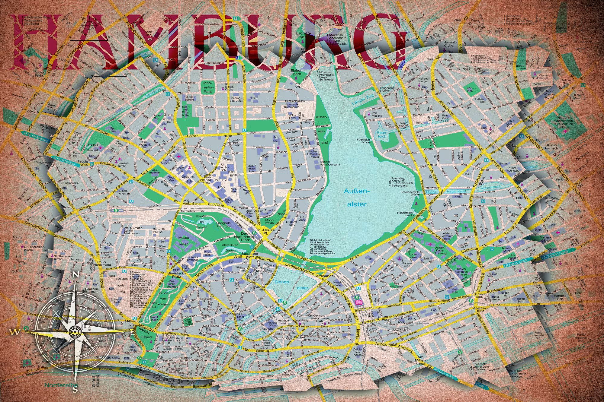 Ljuddämpande anslagstavla - Hamburg (60x40cm)