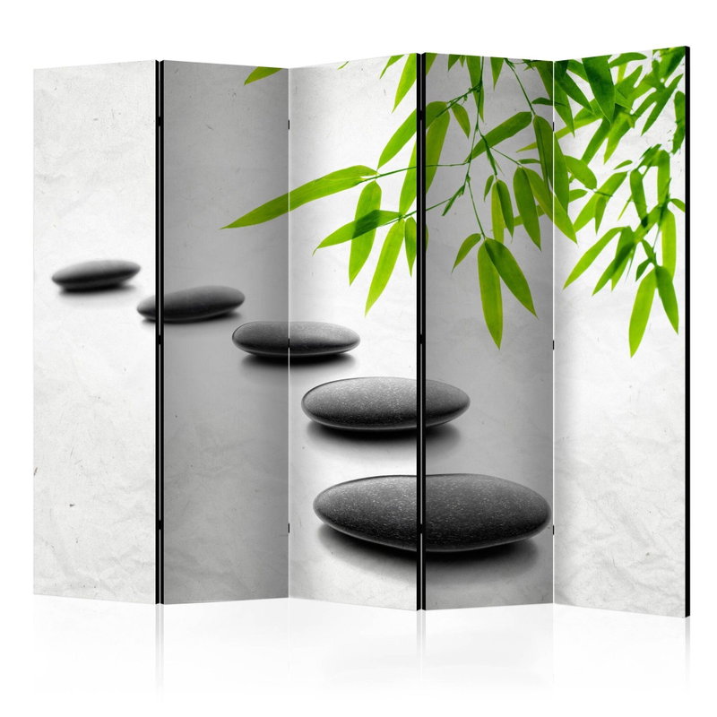 5-delad ljuddämpande rumsavdelare – Zen stones – produktbild