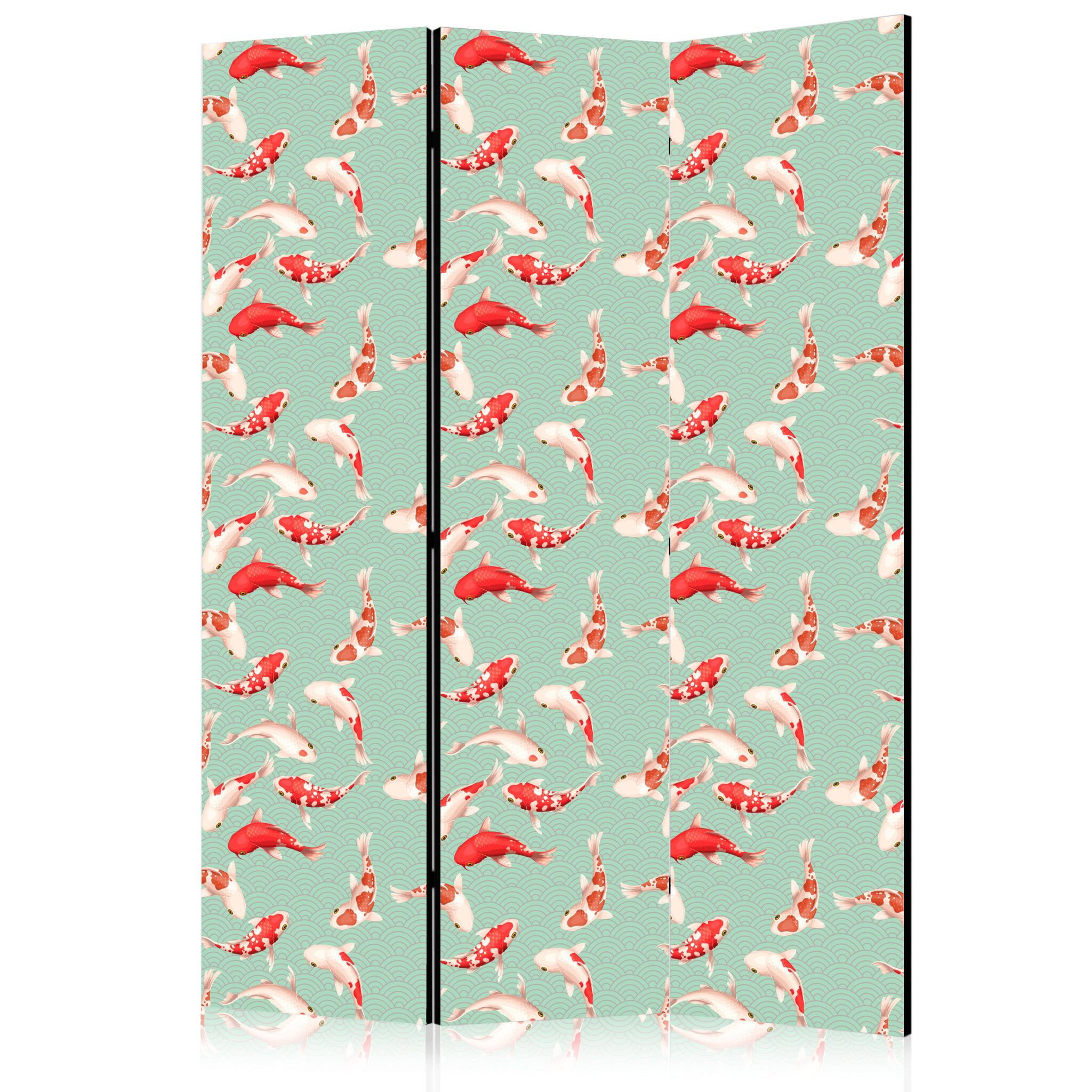 3-delad ljuddämpande rumsavdelare – Fish Japane (135x172cm)