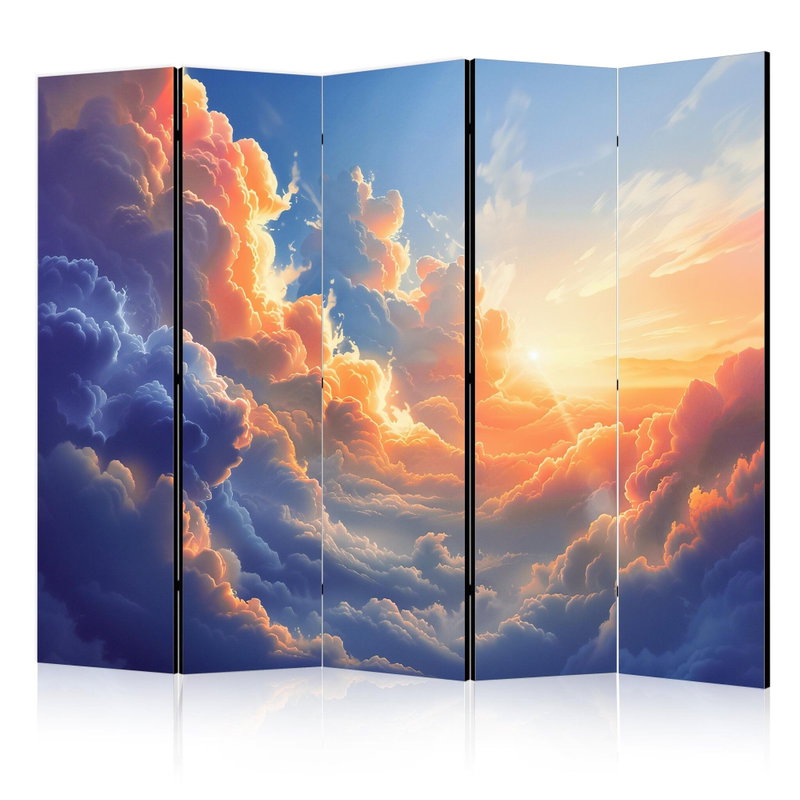5-delad ljuddämpande rumsavdelare – Sunset over a – produktbild