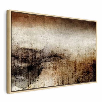 Damp colors wide – naturfärgad ram. Mörkbruna och svarta färgskikt möter en ljus beige mittzon och tunna lodräta spår.