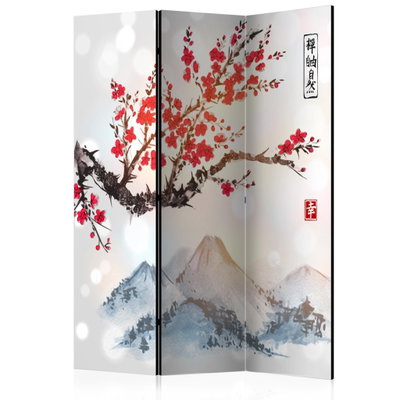 3-delad ljuddämpande rumsavdelare – Mount Fuji – produktbild