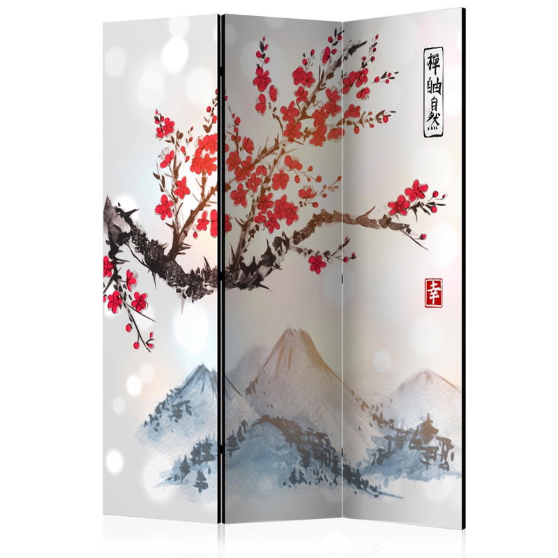 3-delad ljuddämpande rumsavdelare – Mount Fuji – produktbild