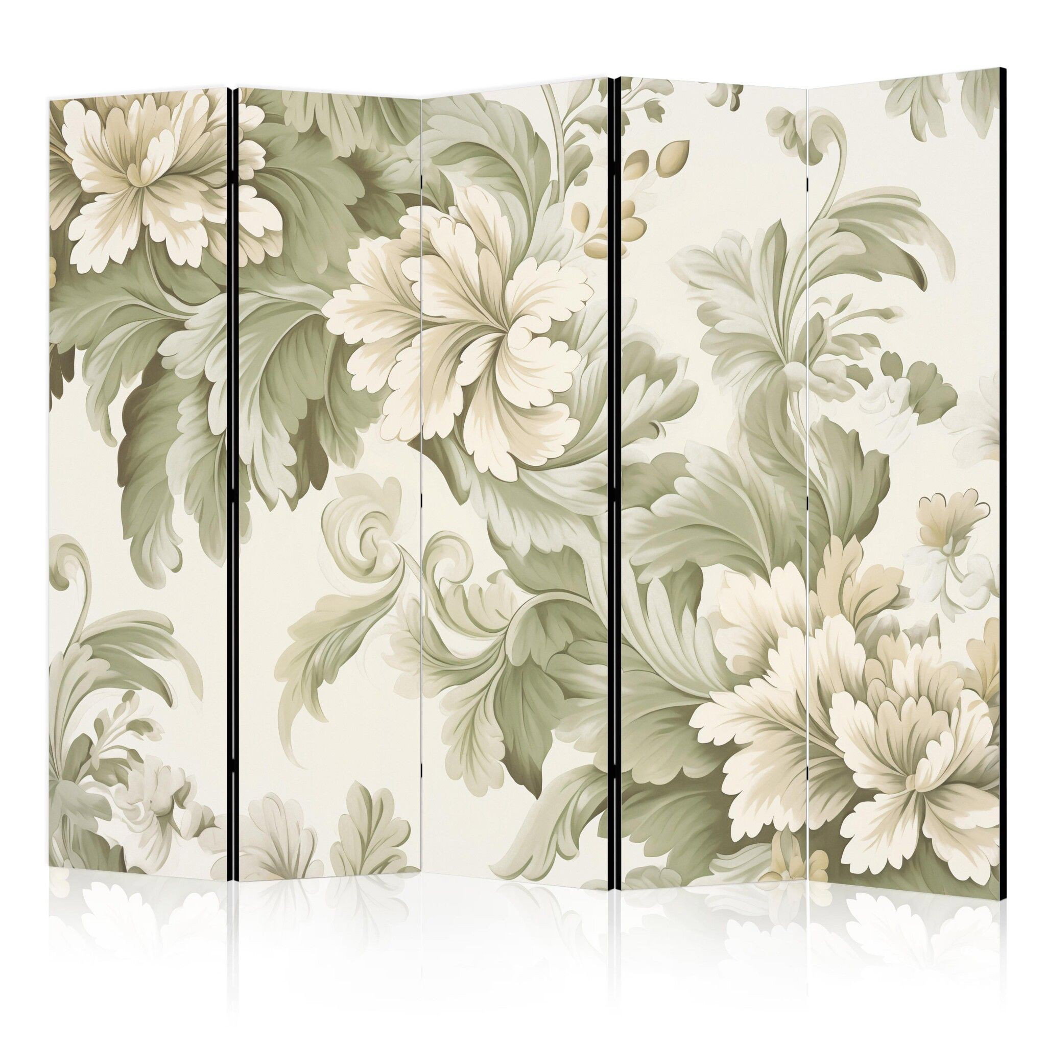 5-delad ljuddämpande rumsavdelare – Retro vintage (225x172cm)