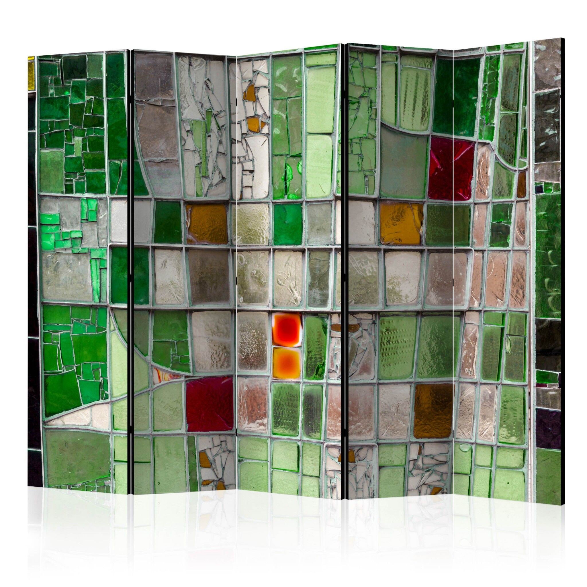 5-delad ljuddämpande rumsavdelare – Emerald (225x172cm)