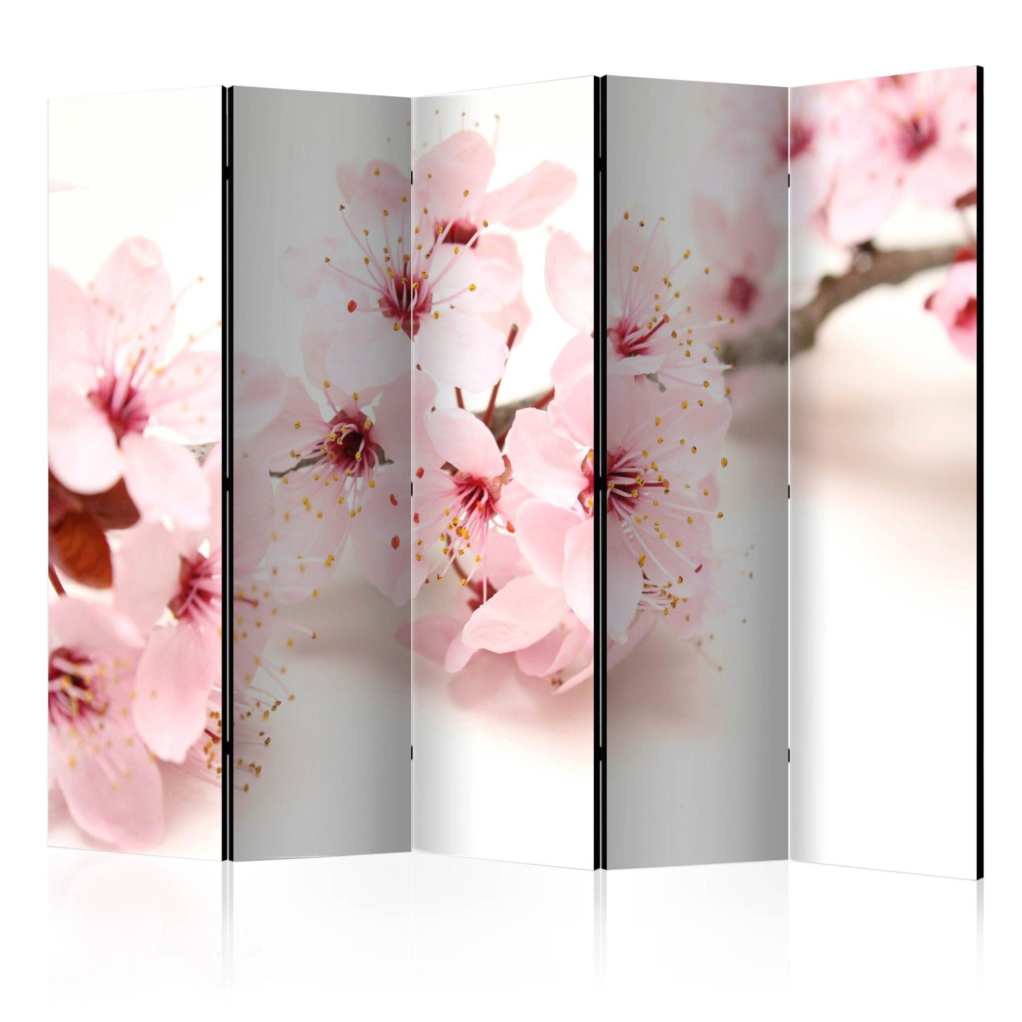 5-delad ljuddämpande rumsavdelare – Cherry blossom (225x172cm)