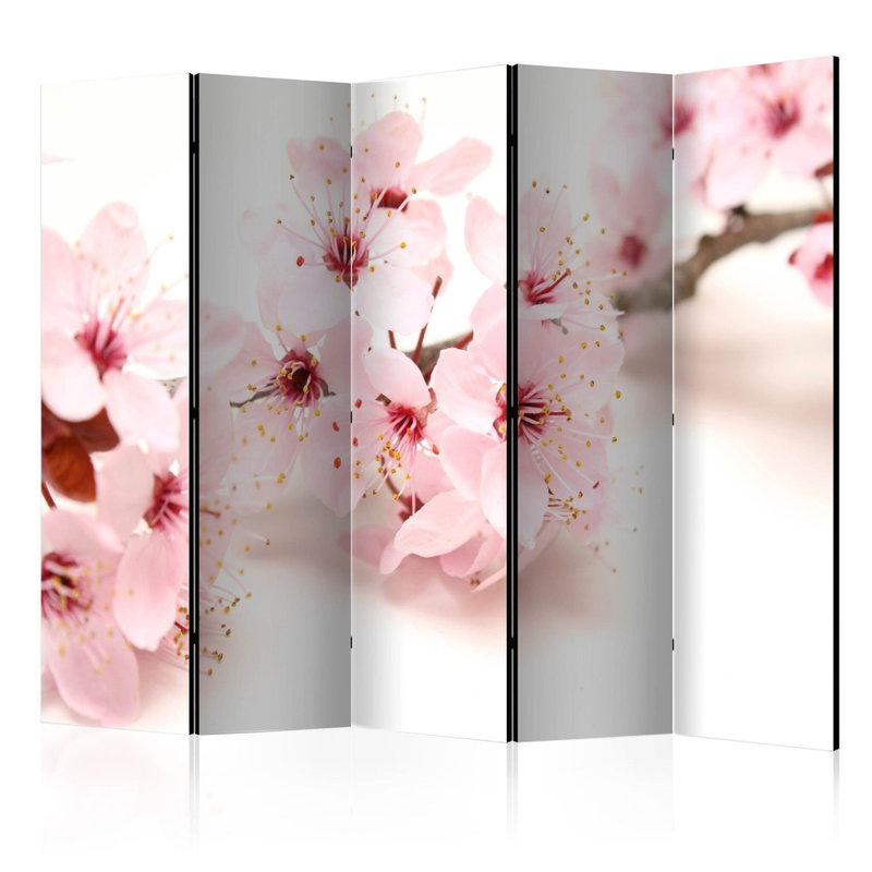5-delad ljuddämpande rumsavdelare – Cherry blossom – produktbild