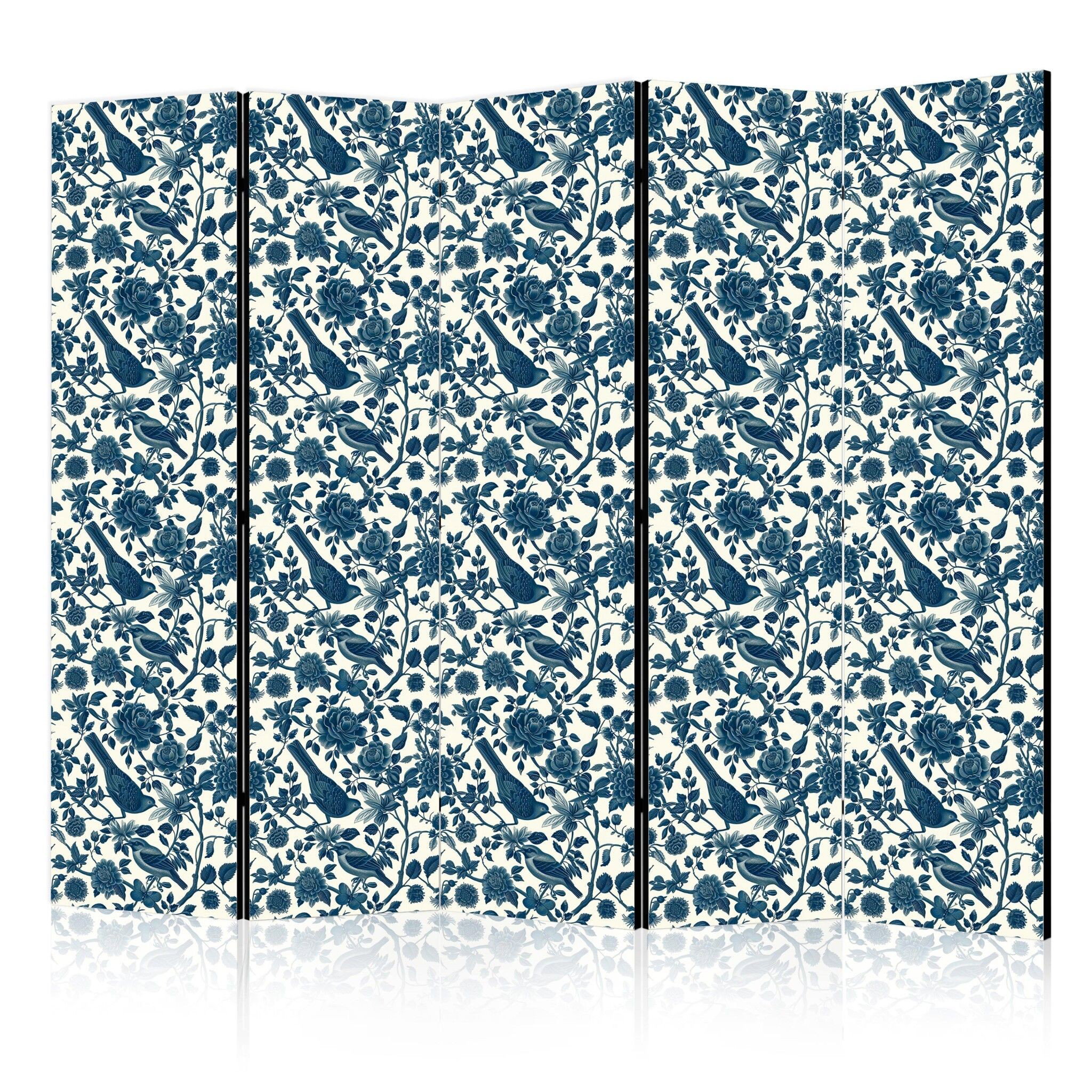 5-delad ljuddämpande rumsavdelare – Rose vines (225x172cm)