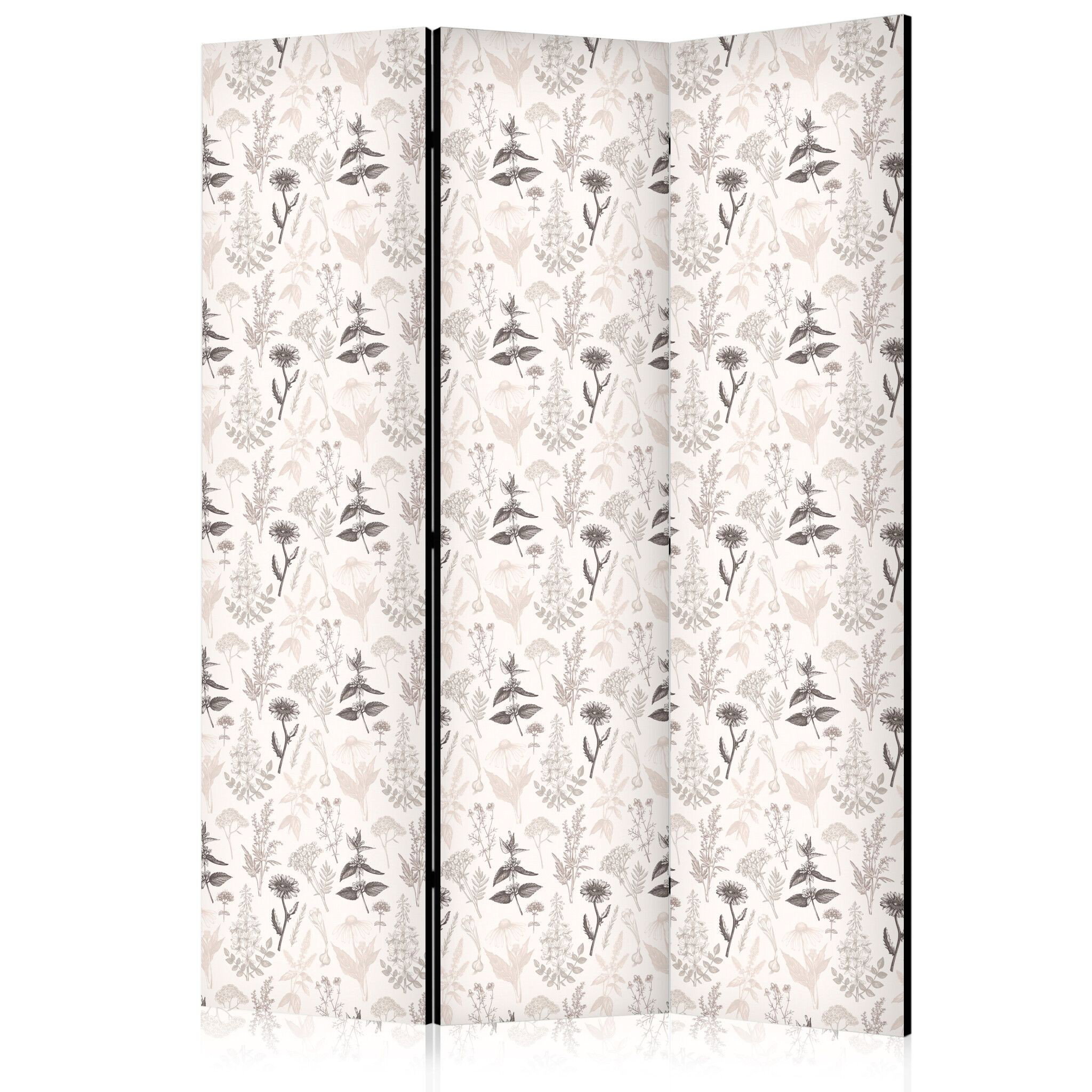 3-delad ljuddämpande rumsavdelare – Botanical I (135x172cm)