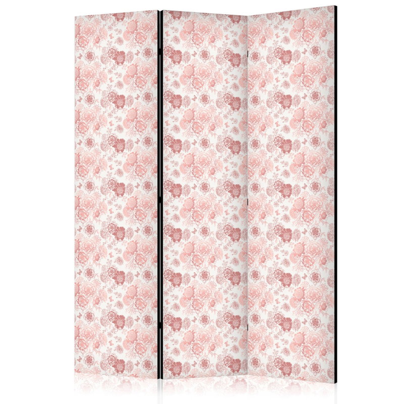 3-delad ljuddämpande rumsavdelare – Pink Blosso – produktbild