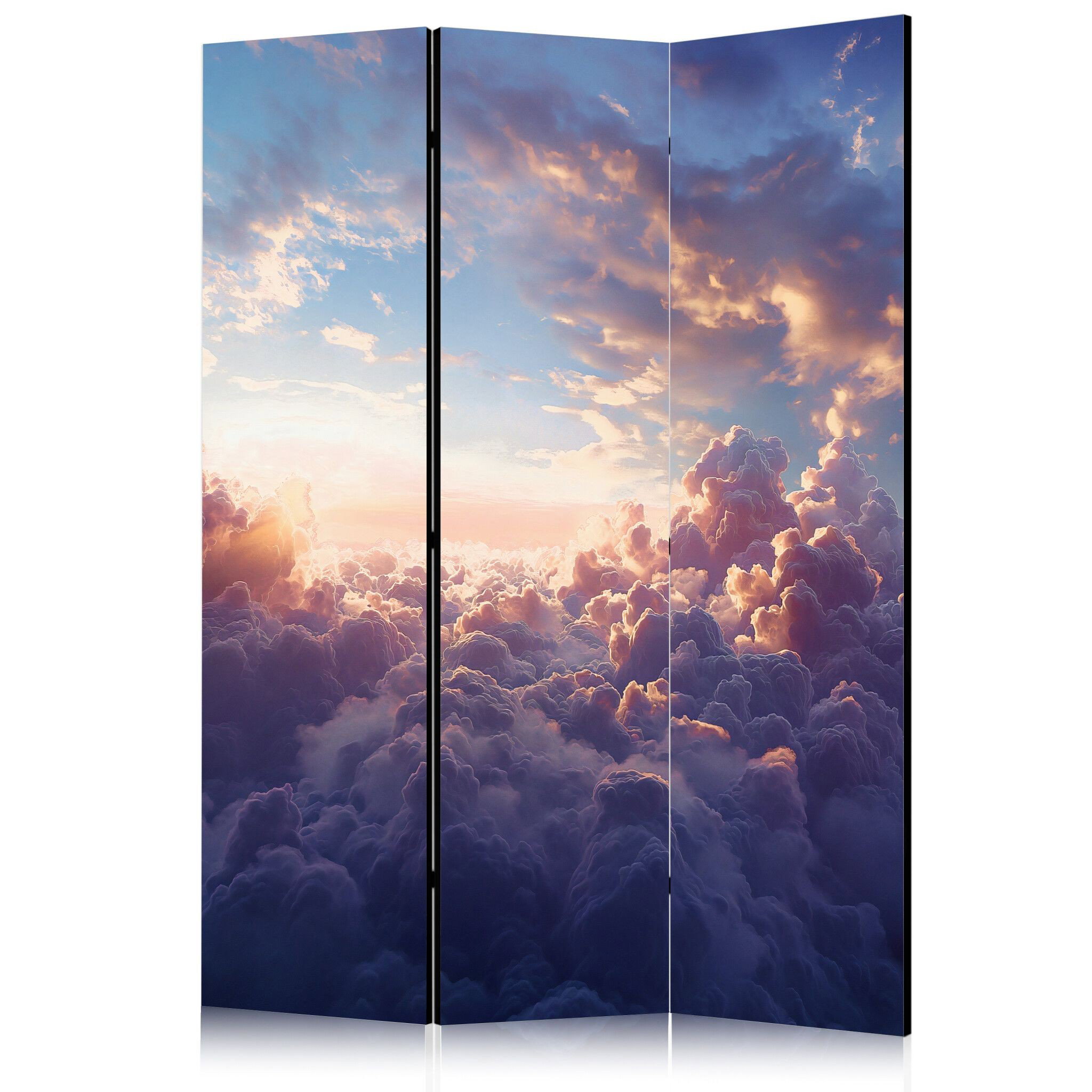 3-delad ljuddämpande rumsavdelare – Sun Hiding (135x172cm)