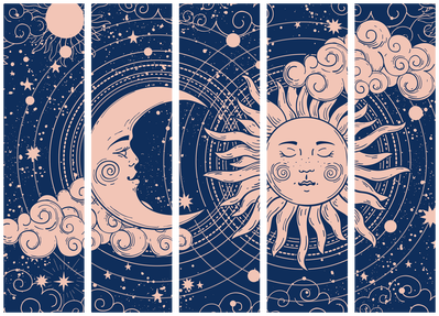 5-delad ljuddämpande rumsavdelare – Cosmic harmony – produktbild från leverantören