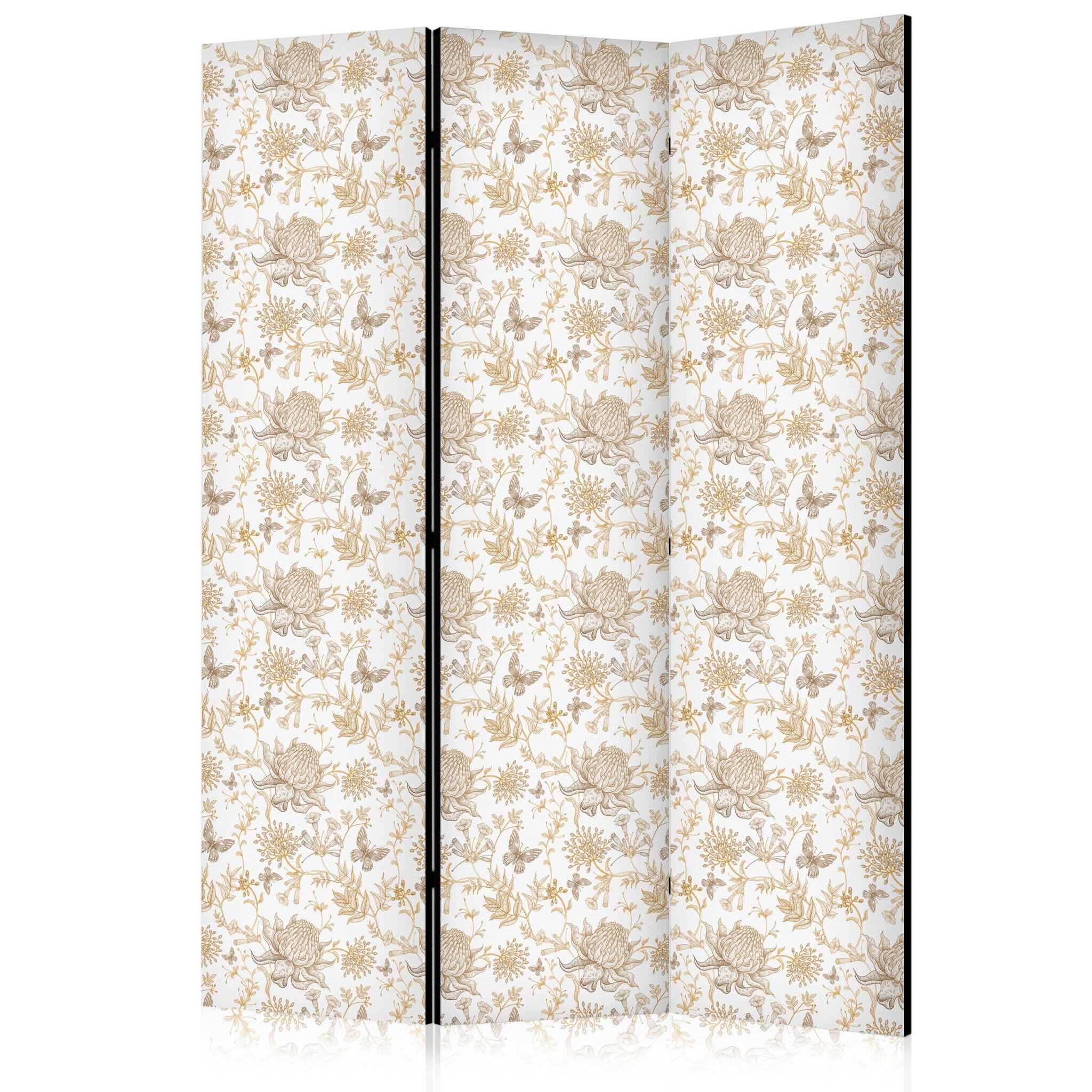 3-delad ljuddämpande rumsavdelare – Beige Shade (135x172cm)