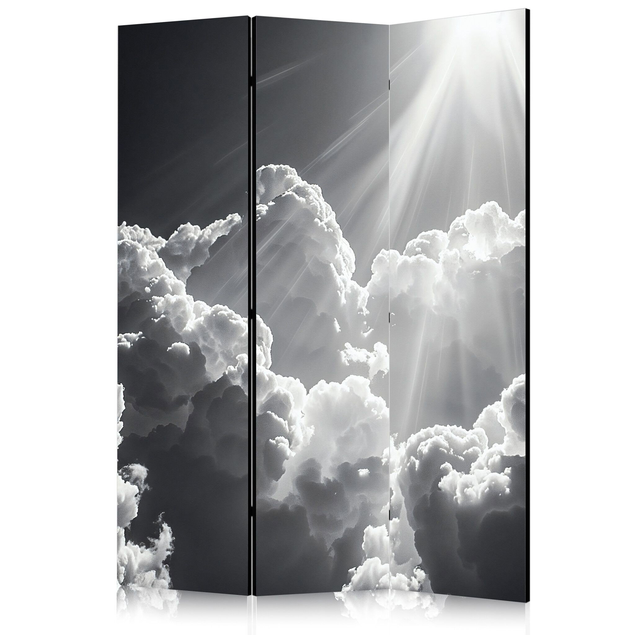 3-delad ljuddämpande rumsavdelare – Hope Clouds (135x172cm)