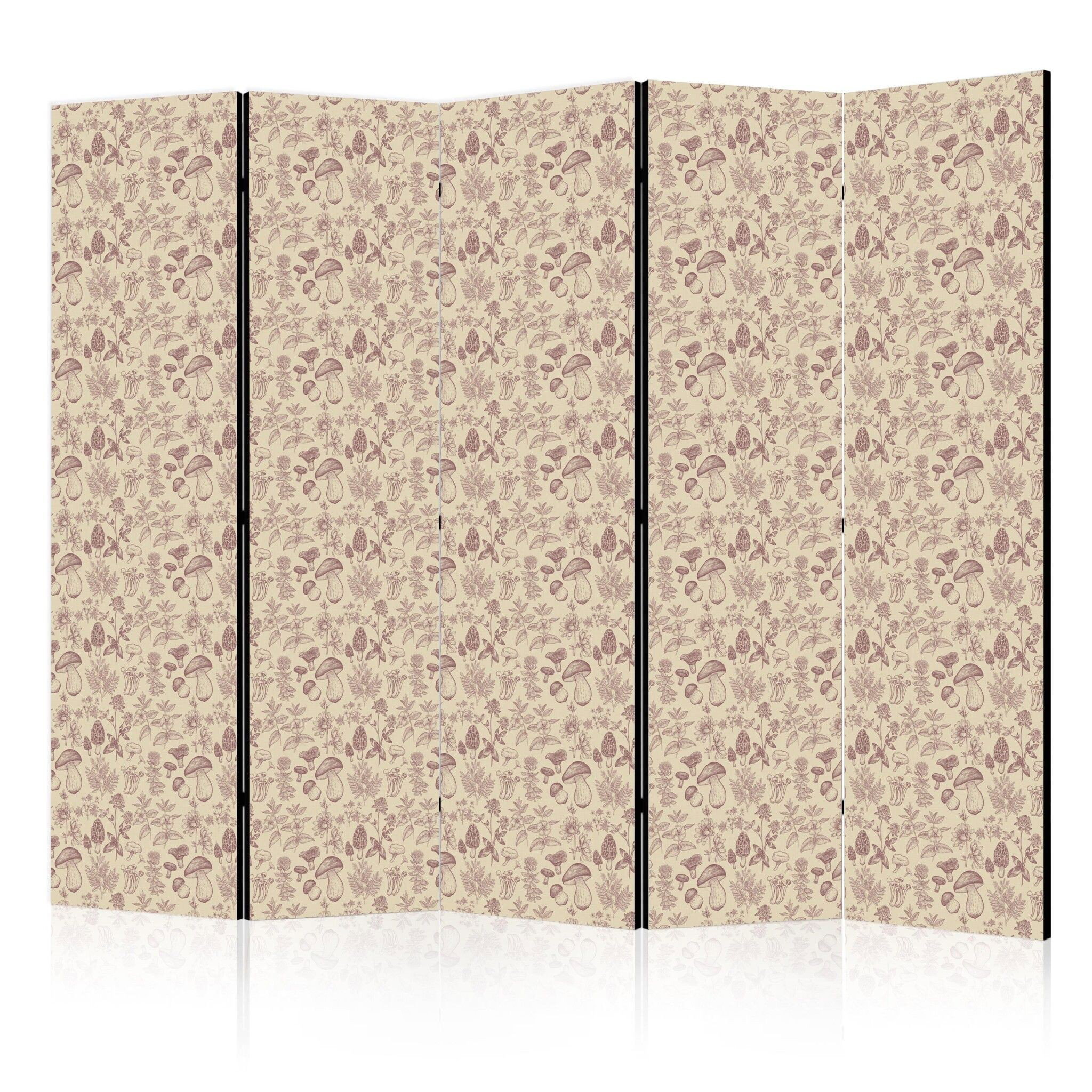 5-delad ljuddämpande rumsavdelare – Beige nature (225x172cm)