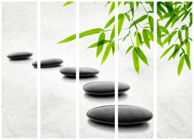 5-delad ljuddämpande rumsavdelare – Zen stones – produktbild från leverantören