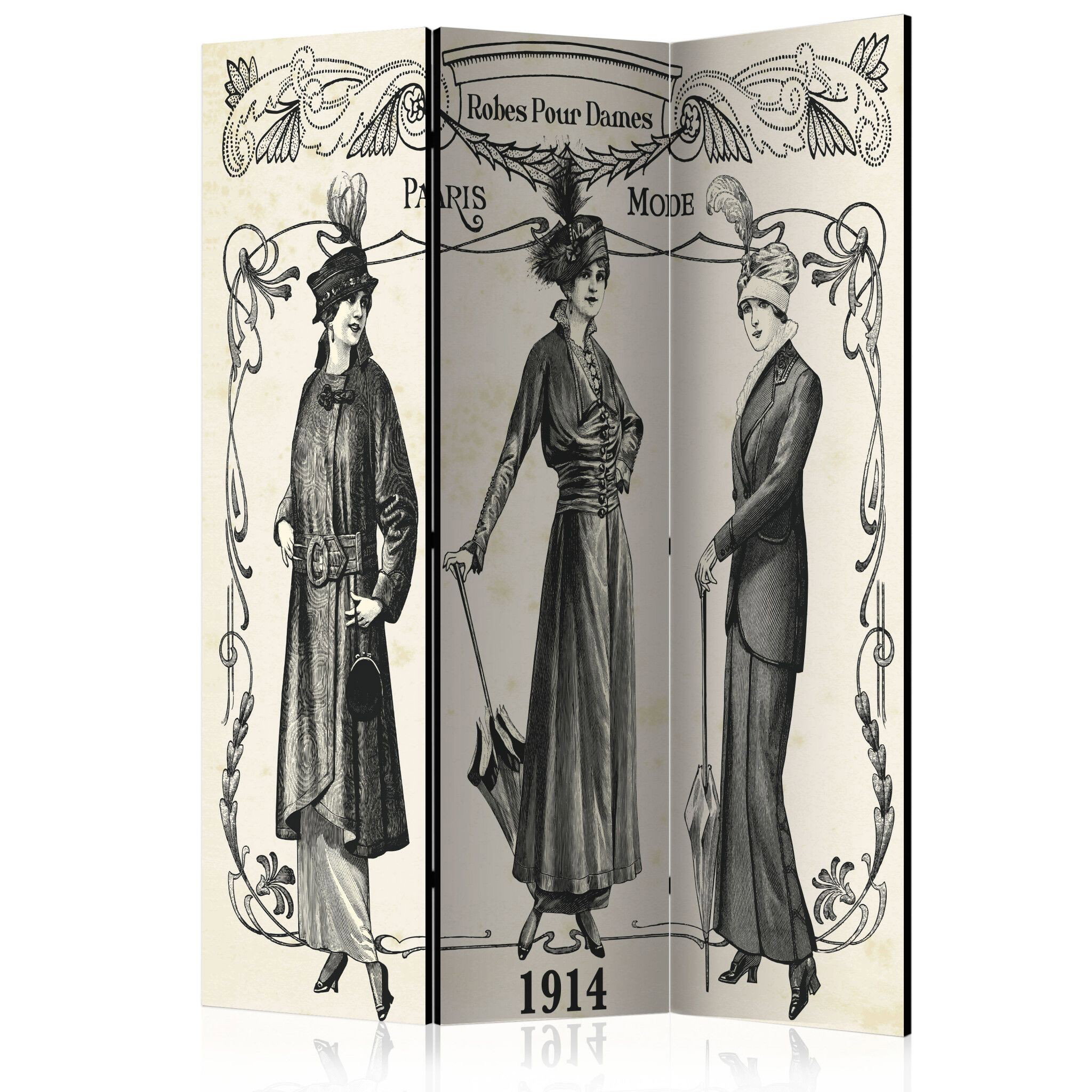 3-delad ljuddämpande rumsavdelare – Dress 1914 (135x172cm)