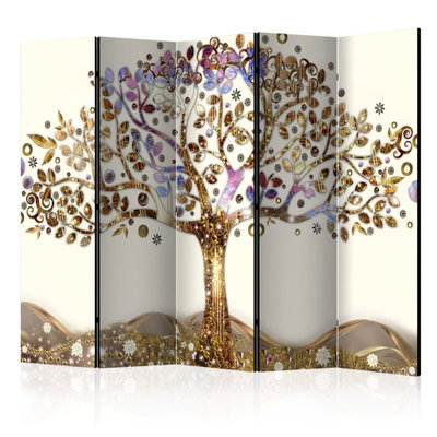 5-delad ljuddämpande rumsavdelare – Golden tree – produktbild