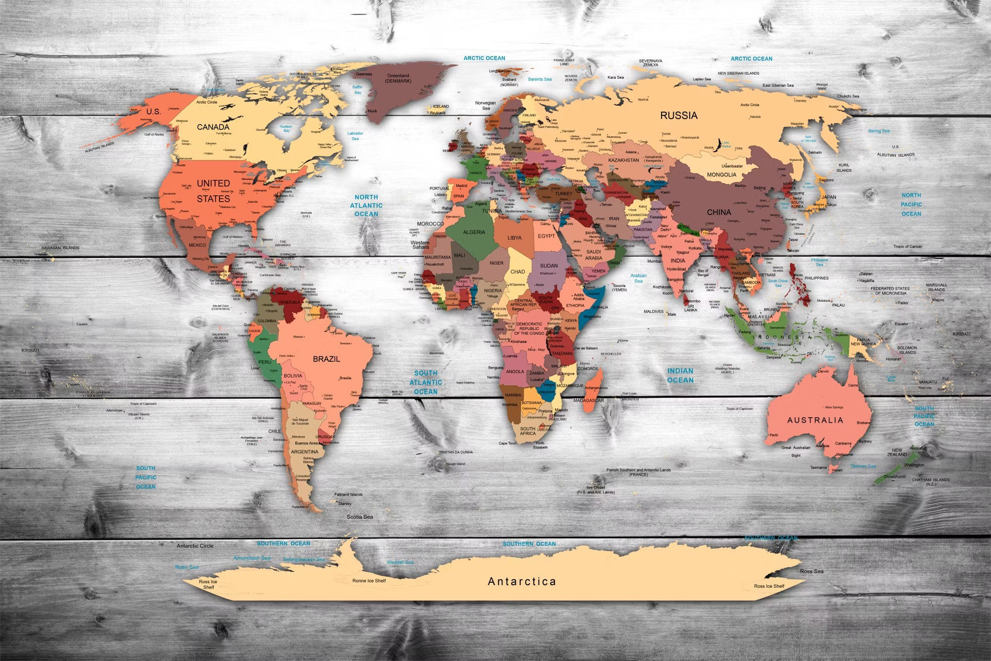 Ljuddämpande anslagstavla - Direction world (60x40cm)