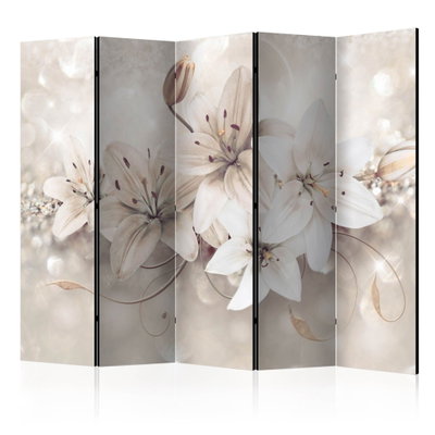 5-delad ljuddämpande rumsavdelare – Diamond lilies – produktbild