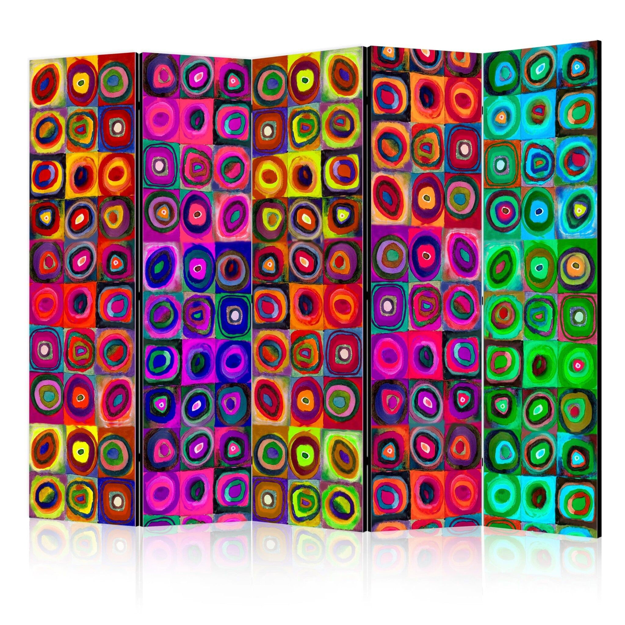 5-delad ljuddämpande rumsavdelare – Colorful (225x172cm)
