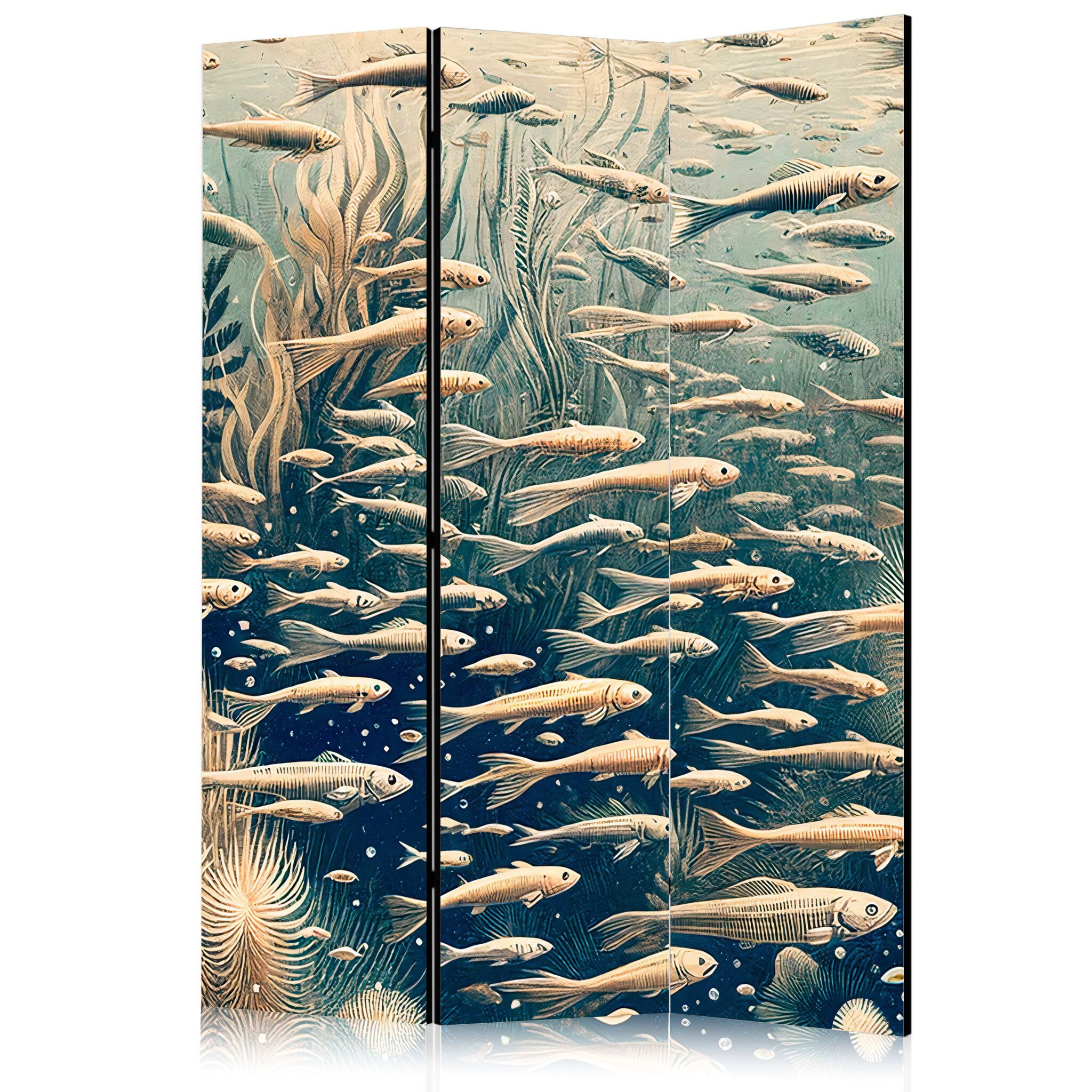 3-delad ljuddämpande rumsavdelare – Life Ocean (135x172cm)
