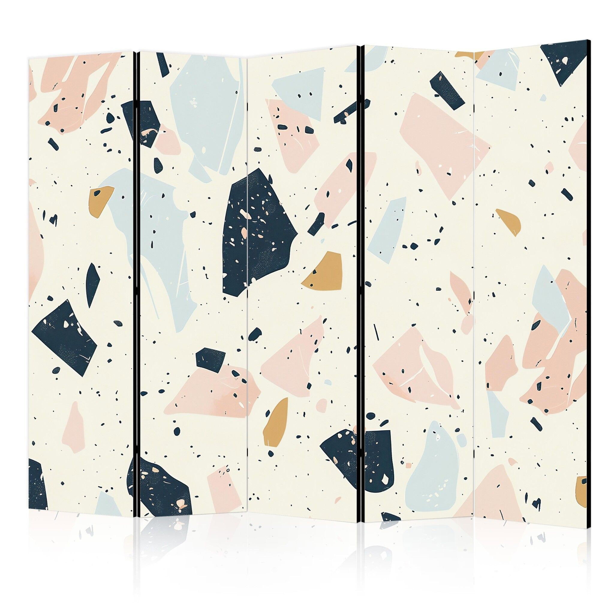 5-delad ljuddämpande rumsavdelare – Terrazzo with (225x172cm)