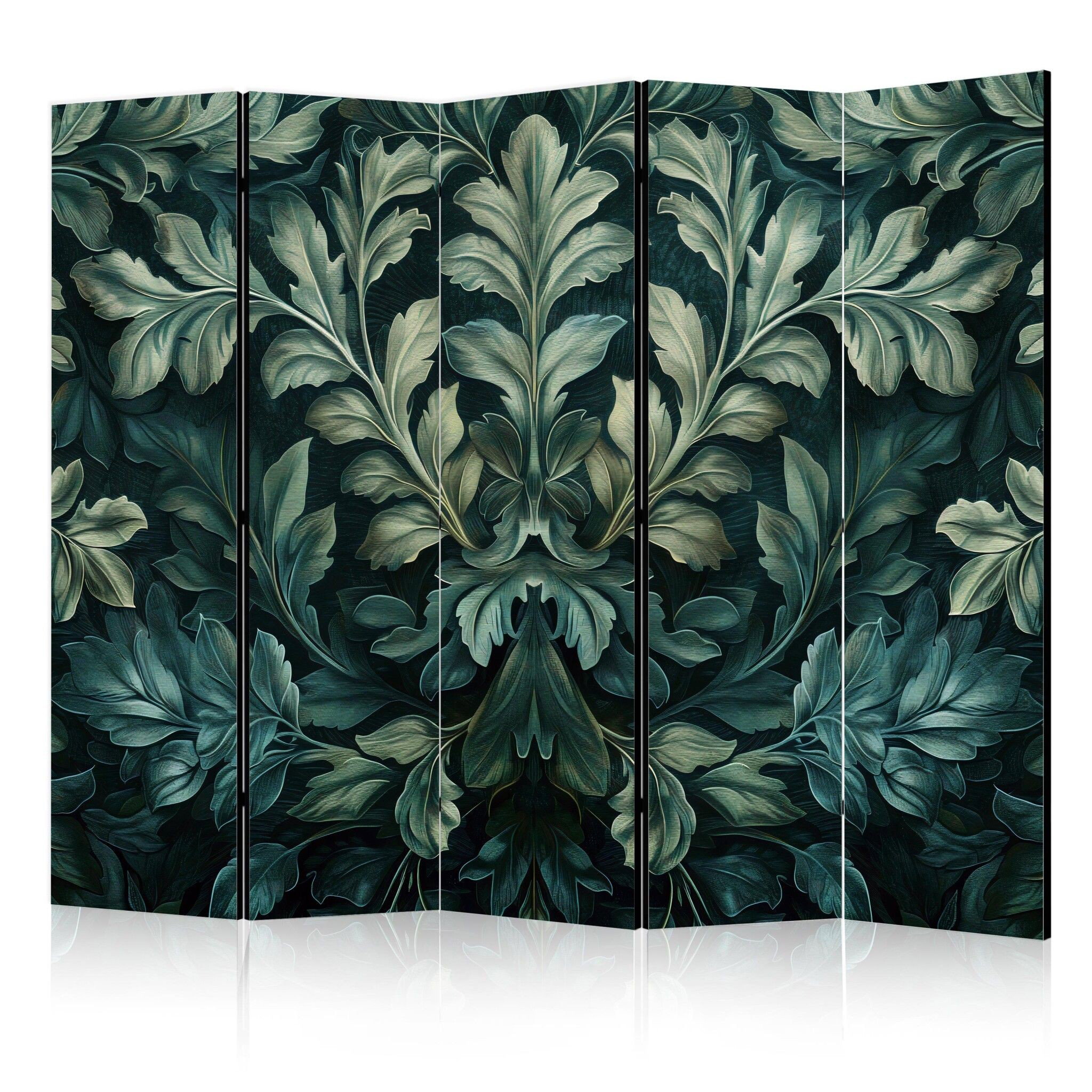 5-delad ljuddämpande rumsavdelare – Dark green (225x172cm)