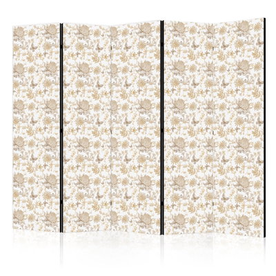 5-delad ljuddämpande rumsavdelare – Beige shades – produktbild