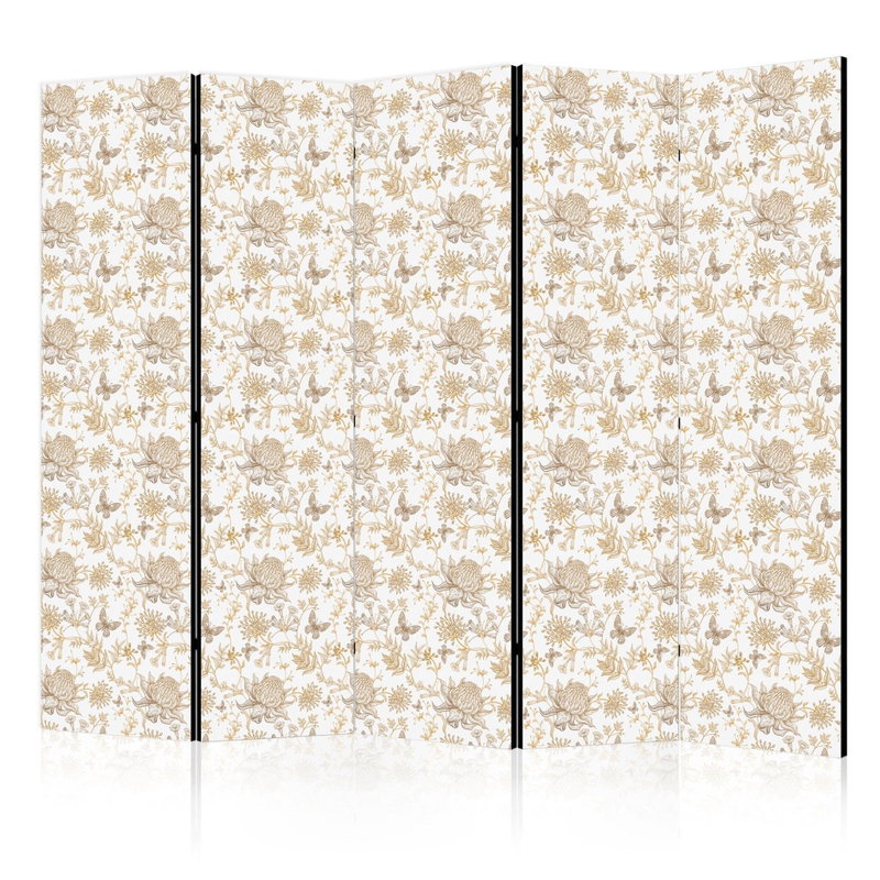 5-delad ljuddämpande rumsavdelare – Beige shades – produktbild