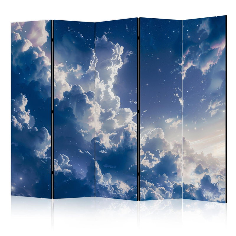 5-delad ljuddämpande rumsavdelare – Starry clouds – produktbild
