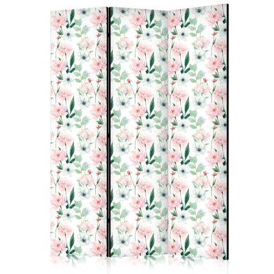3-delad ljuddämpande rumsavdelare – Peonies Pin – produktbild