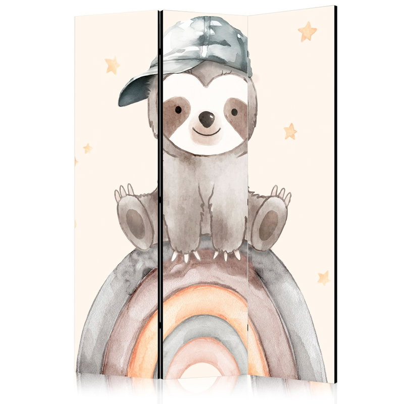 3-delad ljuddämpande rumsavdelare – Happy Sloth – produktbild