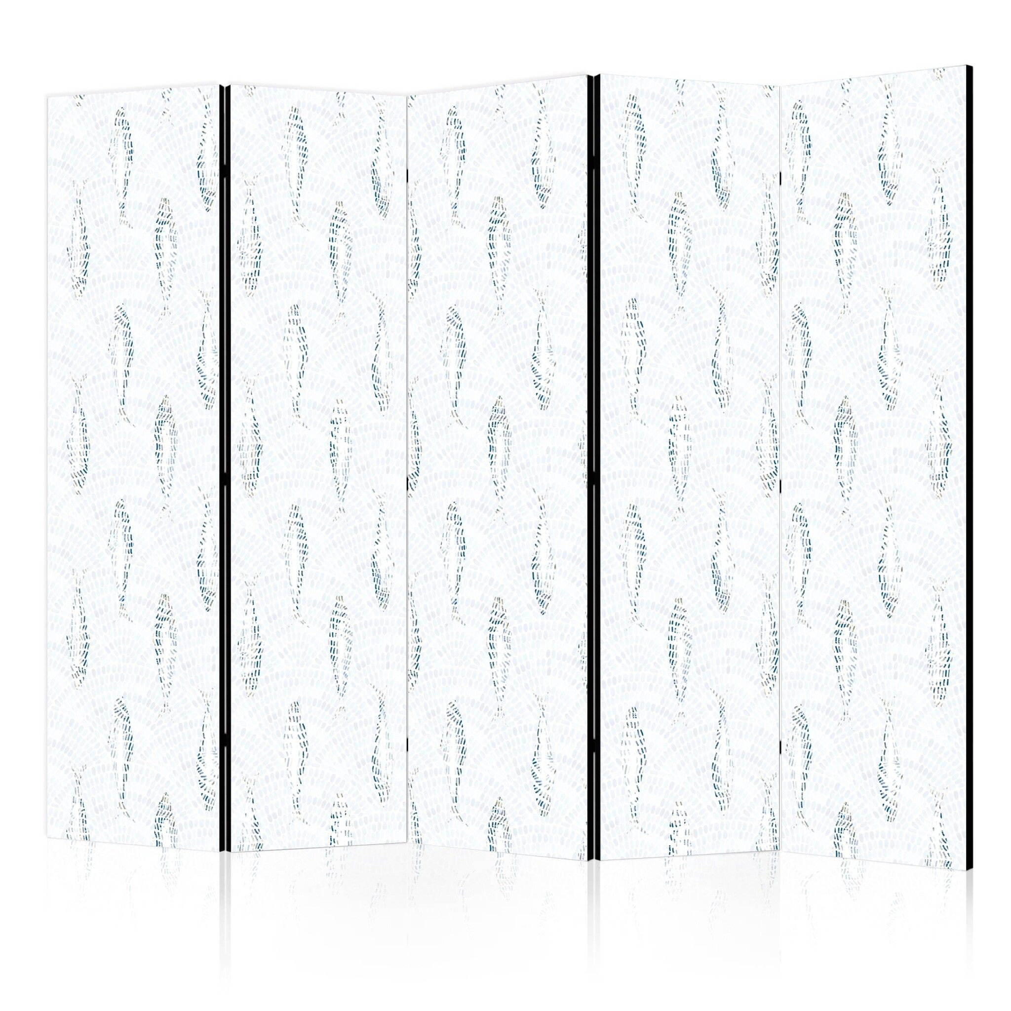 5-delad ljuddämpande rumsavdelare – Delicate blue (225x172cm)