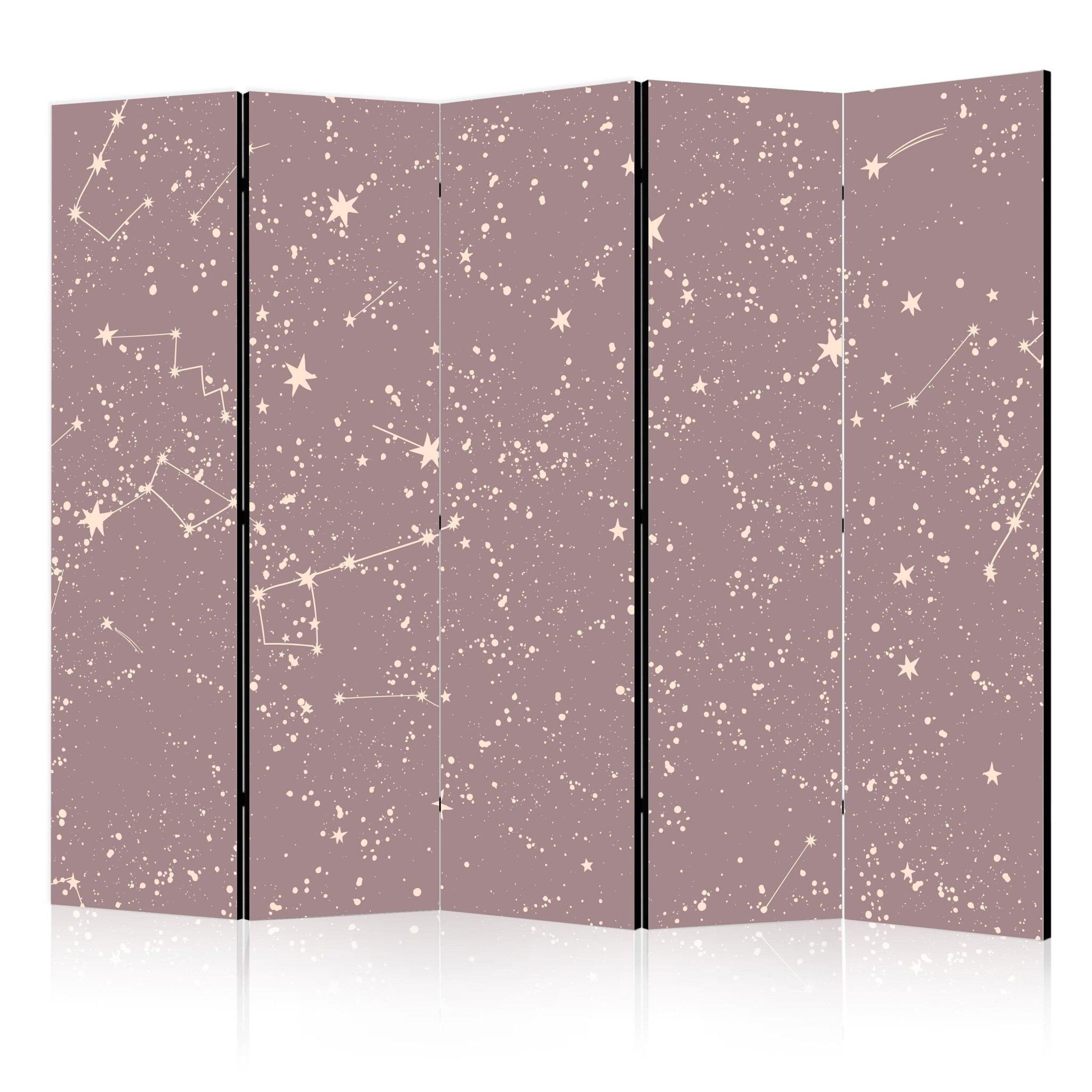 5-delad ljuddämpande rumsavdelare – Night sky (225x172cm)