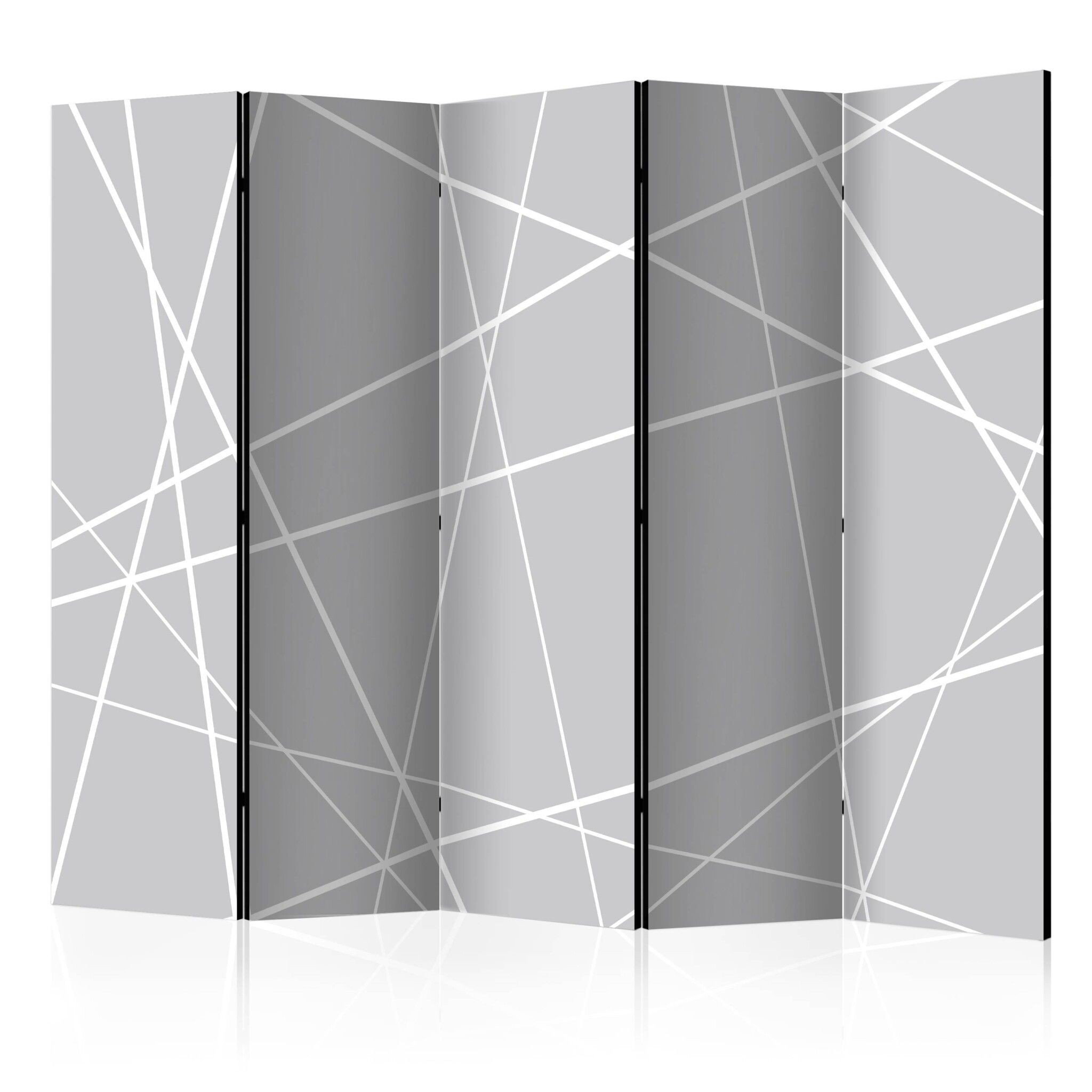 5-delad ljuddämpande rumsavdelare – Modern cobweb (225x172cm)