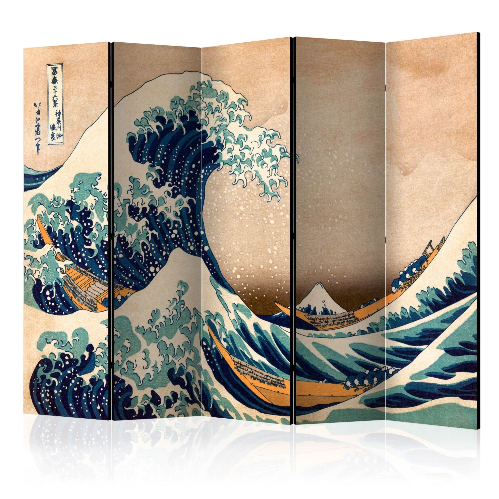 5-delad ljuddämpande rumsavdelare – Hokusai the (225x172cm)