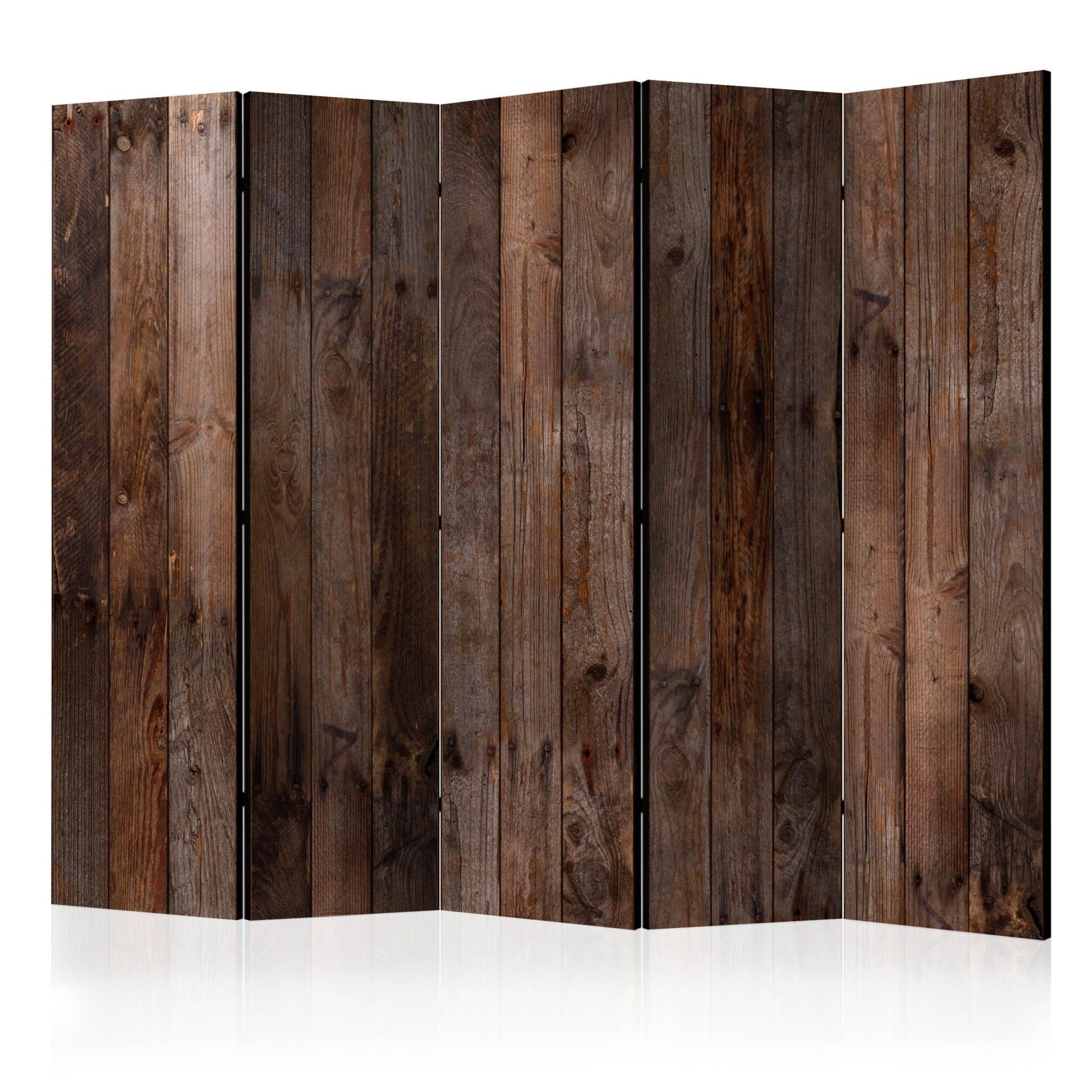 5-delad ljuddämpande rumsavdelare – Wooden hut (225x172cm)